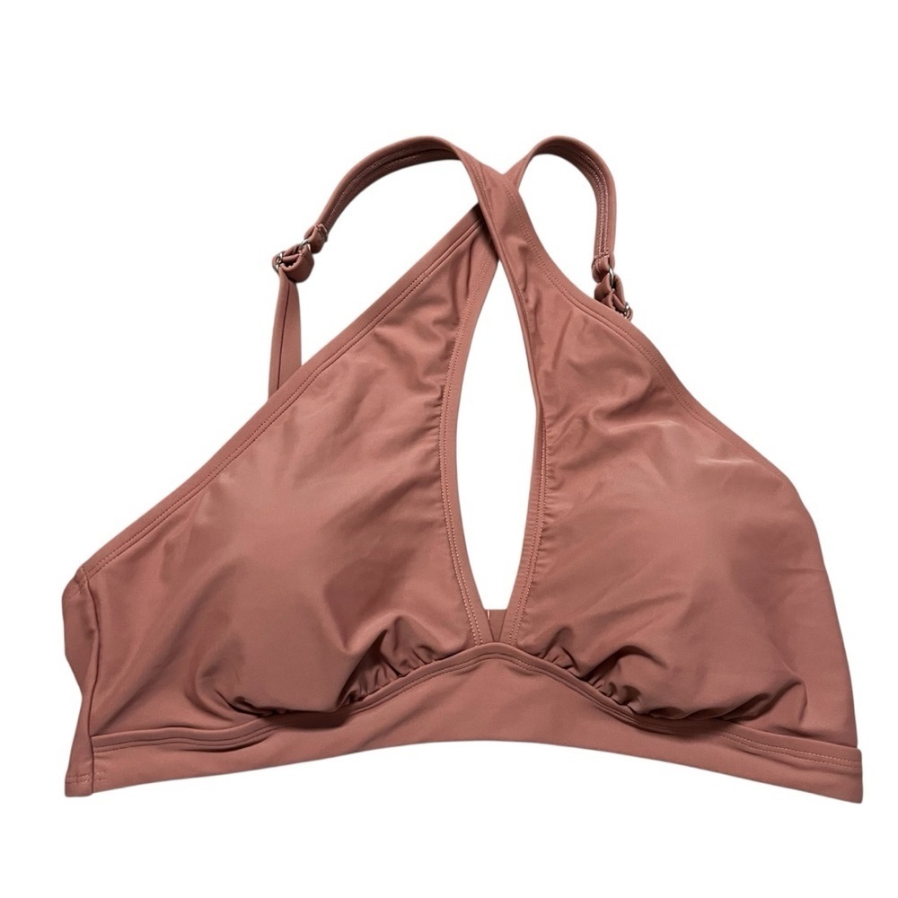 NWT Adore Me Dusty Rose Sports Bra Bikini Top Double Hook Size 2X Cross Padded